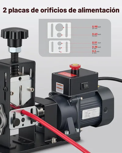 Vista 5 de CREWORKS Máquina pelacables automática, pelacables eléctrico para cables de cobre de 0.06"-0.9" (1.5-22 mm) con 3 modos de operación, herramienta