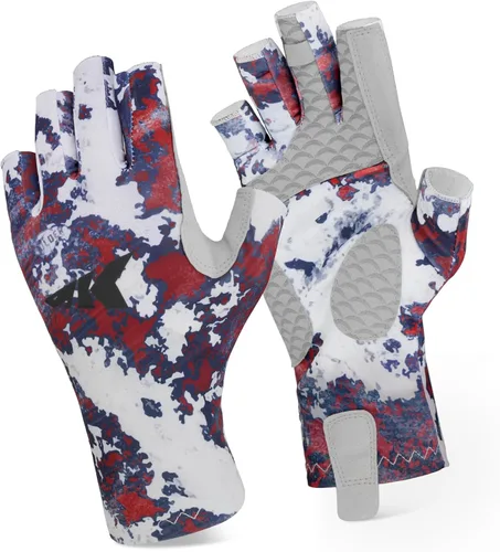 Vista 11 de KastKing La Sal Guantes de pesca UPF50+ Guantes de sol Guantes de protección UV Guantes sin dedos para hombres y mujeres para exteriores, kayak