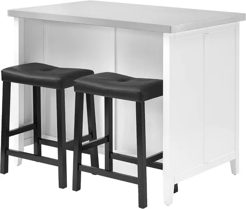 Vista 2 de Crosley Furniture Silvia - Juego de isla de cocina, taburetes de silla
