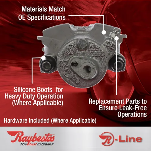 Vista 2 de Raybestos R-Line - Pinza de freno de disco delantera remanufacturada de repuesto para Jeep Grand Cherokee modelos 1999-2002 (FRC10963) (renovado)