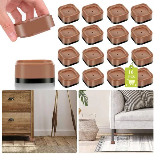 Vista 65 de Paquete de 12 elevadores de muebles de 1, 2 o 3 pulgadas, elevadores de cama ajustables resistentes para mesa, escritorio, sofá, silla, gabinete