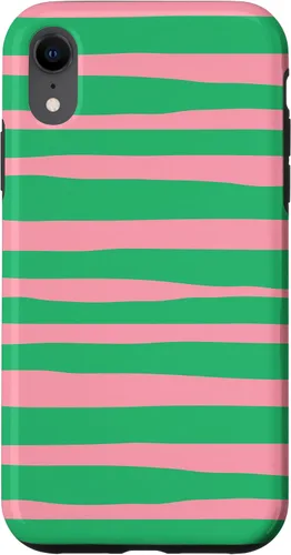 Vista 25 de Pink and Green Stripes aka Streaks Case for iPhone 16