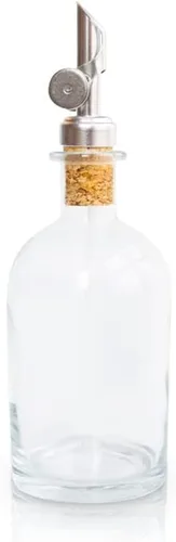 Vista 10 de Rail19 Dispensador pequeño de enjuague bucal de vidrio transparente con boquilla de vertido de metal, dispensador de aceite de cocina y vinagre
