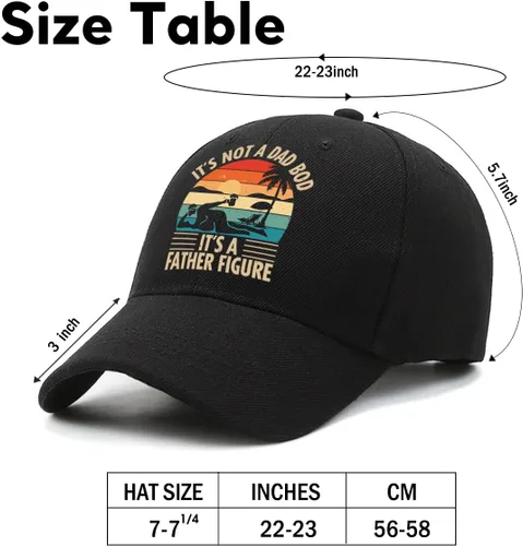 Vista 2 de Gorra de béisbol ajustable de algodón con texto en inglés "It's Not A Dad BOD It's A Father", divertida gorra de camionero negra retro, accesorios