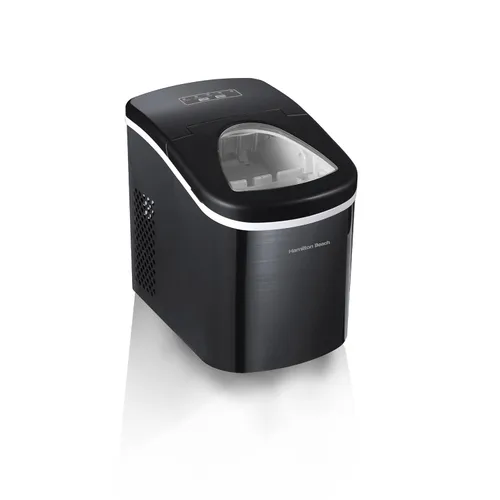 Vista 3 de HAMILTON BEACH Máquina compacta para hacer hielo de encimera (negro inoxidable): nunca te quedes sin hielo de nuevo para agua, café y más Obtén 26