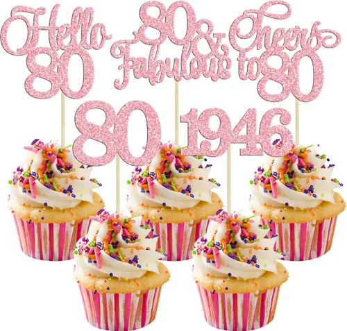 Vista 70 de Gyufise Paquete de 24 adornos negros para cupcakes de 10.º cumpleaños con purpurina negra 10 Ten Hello 10 Dights dobles desde 2015 para decoraciones
