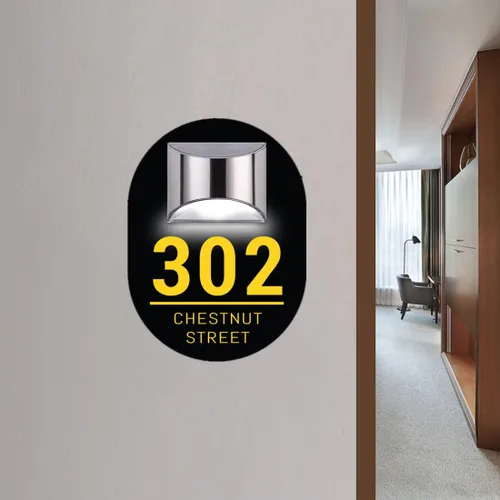 Vista 8 de Placa solar personalizada con números de casa, placa LED moderna para puerta, letrero acrílico para casa de jardín, montaje en la pared para casa