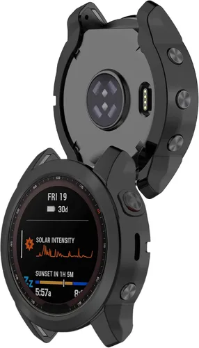 Vista 6 de Funda compatible con Garmin Fenix 7S, protector de pantalla, cubierta protectora de TPU suave, marco protector para Garmin Fenix 7S/7S Solar/7S 3