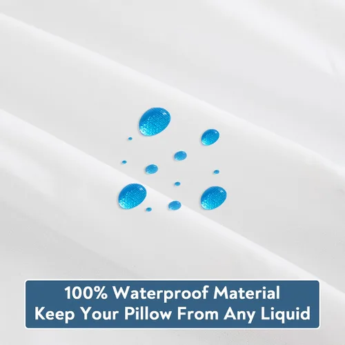 Vista 3 de Paquete de 4 protectores de almohada impermeables, de 20 x 26 pulgadas, con cremallera, tamaño estándar, transpirable, impermeable, fundas