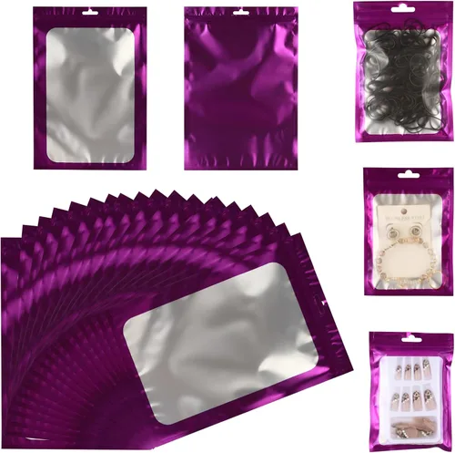 Vista 18 de 400 bolsas de Mylar resellables de 4 x 5 pulgadas, color negro, para almacenamiento de alimentos, bolsa resellable de Mylar con ventana transparente