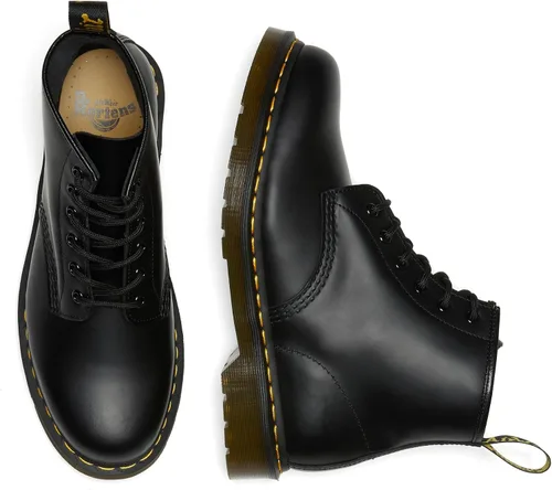 Vista 8 de Botines de piel lisa Dr. Martens 101 para mujer, color negro liso