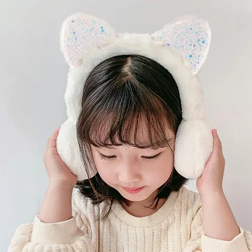 Vista 6 de XIAOHAWANG Orejeras de invierno para niños y niñas, orejeras cálidas para bebés y niños, calentador de orejas acolchado de felpa