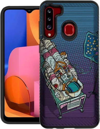Vista 6 de CasesOnDeck - Funda de agarre compatible con Samsung Galaxy A21 y A21 [blindaje cepillado] Funda delgada y resistente, color negro mate