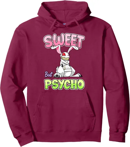 Vista 10 de Sweet But Psycho - Sudadera con capucha de conejo gótico espeluznante, Negro