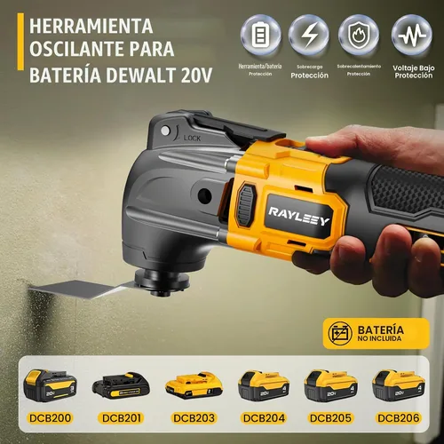 Vista 2 de Kit de múltiples herramientas oscilantes compatible con batería DEWALT de 20 V, herramientas oscilantes inalámbricas con motor sin escobillas, 6