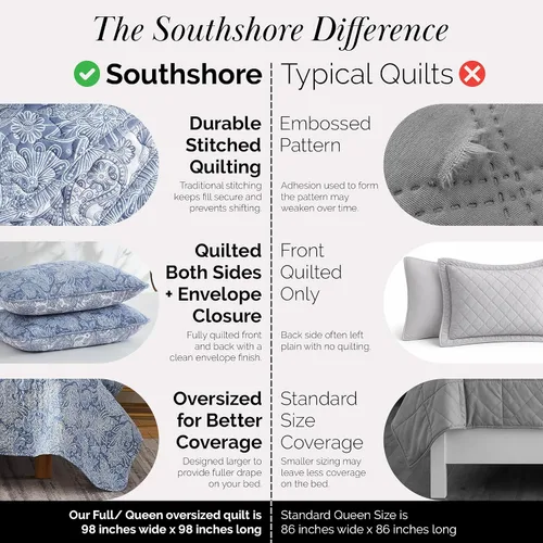 Vista 73 de Southshore Fine Living, Inc. Juego de edredón individual XL, colcha de microfibra acolchada, juego de edredón individual con funda de almohada, ropa