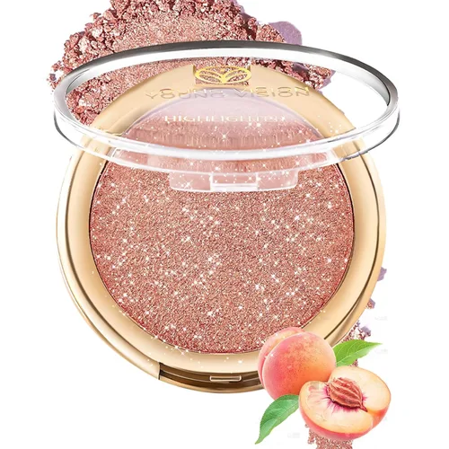 Vista 13 de YOUNG VISION Polvo Compacto Iluminador, Polvo de Contorno de Brillo Natural Horneado y Resaltador Facial, Libre de Crueldad, Maquillaje de Resaltado