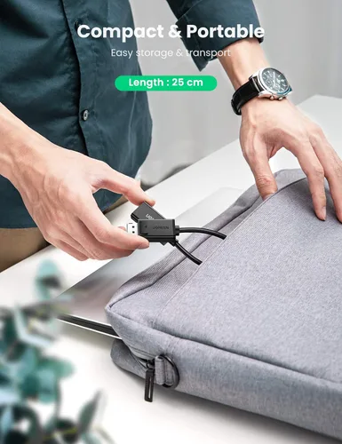 Vista 7 de UGREEN Adaptador DisplayPort a HDMI 4K @60Hz DP a HDMI macho a hembra Convertidor Cable de visualización de video compatible con AMD NVIDIA Dell HP