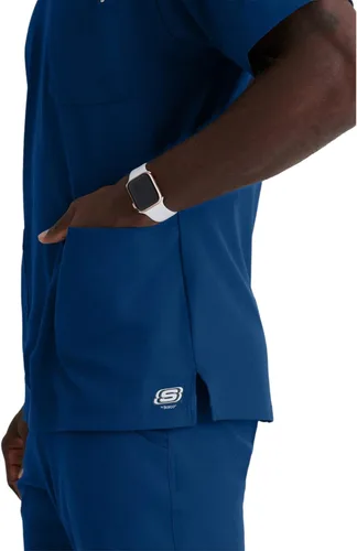 Vista 5 de BARCO Skechers Vitality Crew Scrub Top para hombre, marino