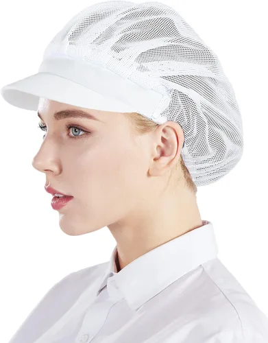 Vista 9 de Nanxson 3 piezas Gorra de chef para cocina, gorro de cocina, redes para el cabello de malla, servicio de alimentos CF9033 Negro*3 piezas