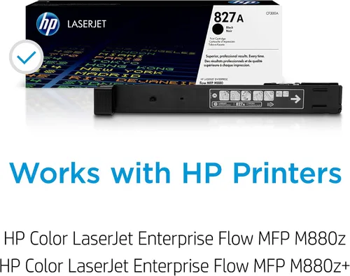 Vista 2 de HP Cartucho de tóner negro 827A Funciona Color LaserJet Enterprise Flow MFP Serie M880 CF300A