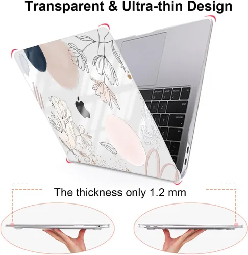 Vista 4 de Funda para MacBook Air de 13 pulgadas 2021 2020 2019 2018 para Mac A2337 M1 A2179 A1932 Funda con Touch ID, funda rígida de plástico