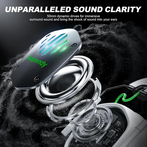 Vista 2 de Wireless Gaming Headset for PC, PS5, PS4, Switch, Mac, Mobile Phone, USB&Type-C 2.4GHz Gaming Headphones with ENC Noise Cancelling Mic, 50mm