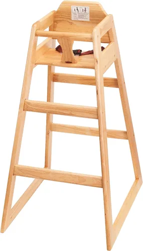 Vista 10 de Silla alta de madera para restaurante lista para montar, sillas altas para bebés, silla de alimentación duradera con escalones, sillas altas