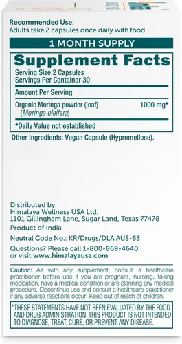 Vista 2 de Himalaya Moringa - Suplemento antioxidante de superalimentos a base de hierbas que apoya el bienestar, la vitalidad y el estrés oxidativo, vegano