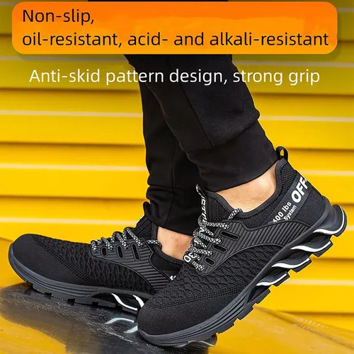 Vista 6 de Steel Toe Shoes for Men Women Indestructible Work Shoes Lightweight Puncture Proof Comfortable Water Resistant Safety Sneakers Slip-Resistant