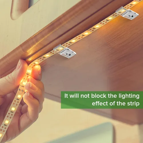 Vista 5 de Hysmigor - Clips de tira de luces transparentes, autoadhesivos con soporte de montaje de tornillos, 50 clips de fijación LED fuertes y tornillos