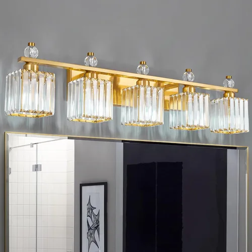 Vista 40 de Luces de Tocador de Baño 2-Luz Placado Negro Iluminación Moderna de Cristal para Tocador sobre Espejo Accesorios de Iluminación de Tocador
