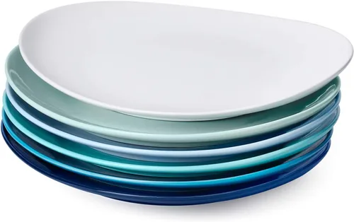 Vista 11 de Sweese Platos de postre de porcelana – Platos de ensalada de 7.8 pulgadas, platos pequeños para aperitivos, juego de 6 – Lavavajillas, microondas