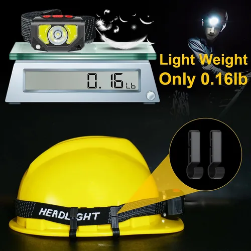 Vista 6 de Linterna frontal LED recargable, paquete de 3 linternas con sensor de movimiento para acampar al aire libre, ciclismo, correr, pesca