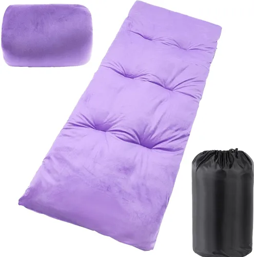 Vista 9 de Folding Camping Cot Pad - Portable & Comfortable Outdoor Sleeping Mat with Elastic Strap, Lightweight Waterproof Bottom Mattress Pad Azul