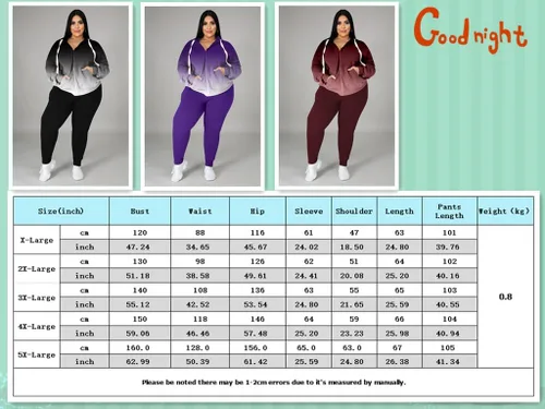 Vista 5 de Tycorwd Conjunto deportivo de dos piezas para mujer, talla grande, conjunto de sudadera de manga larga