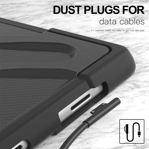 Vista 5 de ZenRich Funda Surface Pro 8 13 pulgadas 2021, zenrich Funda Resistente para Surface Pro 8 con Soporte de Pata Giratoria de 360 Grados y Correa