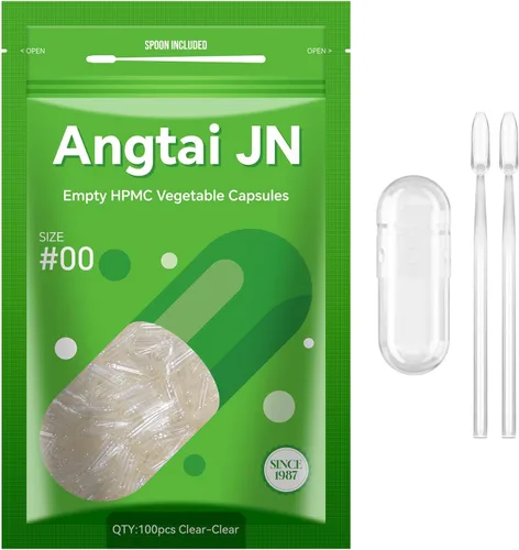 Vista 9 de AngtaiJN 500 cápsulas vegetarianas transparentes, tamaño 00 cápsulas de píldoras de bricolaje, tapas vacías, con cuchara de micro laboratorio