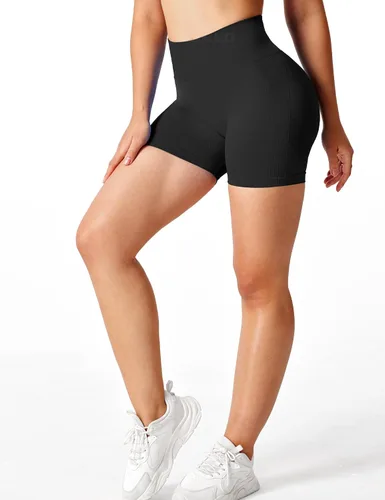 Vista 4 de YEOREO - Pantalones cortos profesionales de entrenamiento para mujer, 3.6 pulgadas, pantalones cortos sin costuras, cintura alta, contorno