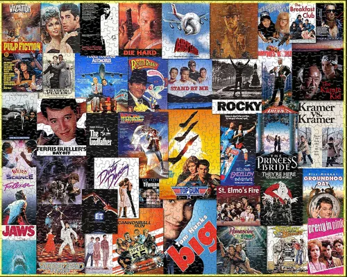 Vista 8 de Springbok Ir al cine rompecabezas de 1000 piezas para adultos con foto collage de carteles de algunas de las películas favoritas de América