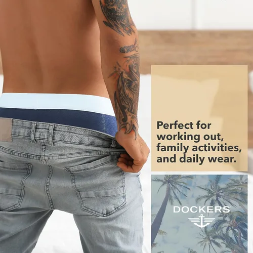 Vista 4 de Dockers Mens Boxer Briefs Microfiber Mens Boxers Underwear for Men Pack of 4
