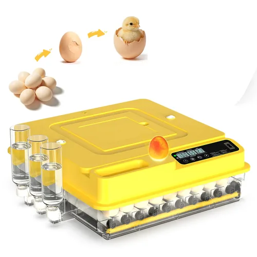 Vista 12 de HOWOOlUA - Incubadora de huevos para incubar huevos con giro automático, control de temperatura y humedad, incubadora de huevos integrada de gran