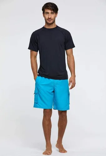 Vista 4 de Arcweg Rashguard Men Swim Short Sleeves Diving UV Protection UPF 50+ Elastic Rash Vest Loose Fit Top Swimming Quick Drying