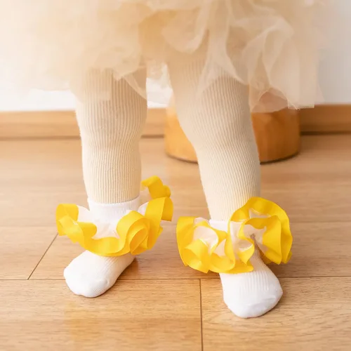 Vista 4 de TWINKLING AT DOWN Girls Socks Lace Princess Socks Ruffle Princess Dress Lace Socks For newbornsbabiestoddlerslittle Girls