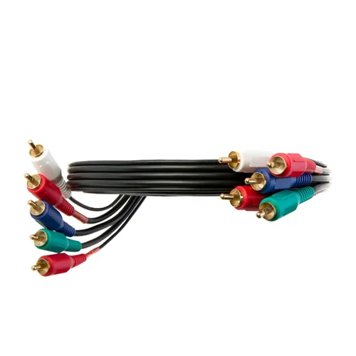 Vista 2 de Cable de video componente macho 5RCA, chapado en oro de 3 pies, 6 pies, 12 pies, 25 pies, 50 pies (6 pies)