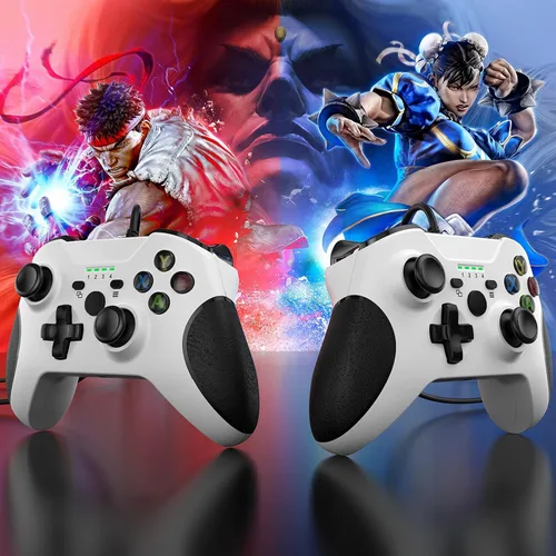 Vista 7 de YCCSKY - Controlador con cable para Xbox One control de juegos con cable para Xbox One PC Windows 7810 con conector de audio de doble vibración