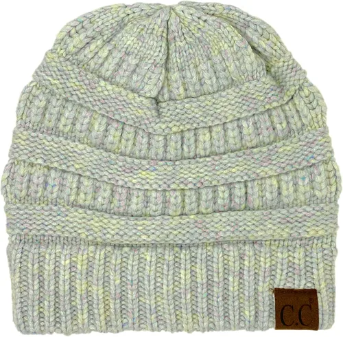 Vista 83 de CC Classic Winter Fall Trendy Chunky Stretchy Cable Knit Beanie Hat 2 tonos púrpura/azul marino
