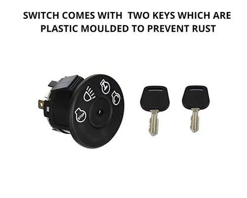 Vista 5 de VIRTIONZ MWIRE - Interruptor de encendido con dos llaves, 4 posiciones, 7 terminales, compatible con Husqvarna Craftsman Dixon Cub Cadet 532175566