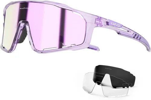 Vista 11 de KAPVOE 3 Lens Cycling Sunglasses Men Women K76