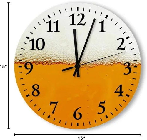 Vista 6 de Reloj digital vintage de madera para cerveza, sin tictac, funciona con pilas, para dormitorio, sala de estar, oficina, cocina, casa de campo